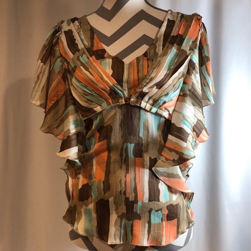 Like New Bcbgeneration Flutter Sleeve Top Size 8 - image 1